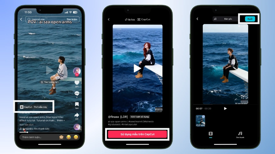 Tạo ảnh ngồi giữa biển SZA  chỉ với vài thao tác