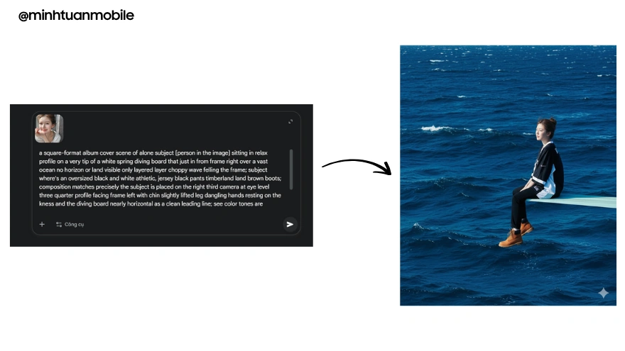 Tạo ảnh ngồi giữa biển SZA  chỉ với vài thao tác