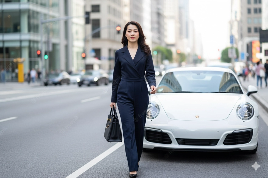 Tạo ảnh với siêu xe dành cho nữ doanh nhân với 1 câu lệnh