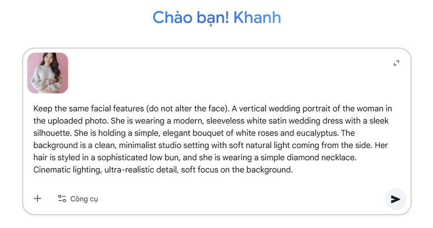 Câu lệnh AI tạo concept nàng dâu đẹp lung linh