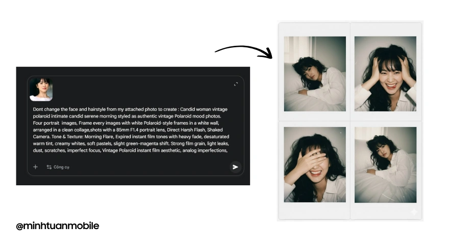 Cách tạo khung 4 ảnh polaroid hot trend Tik Tok