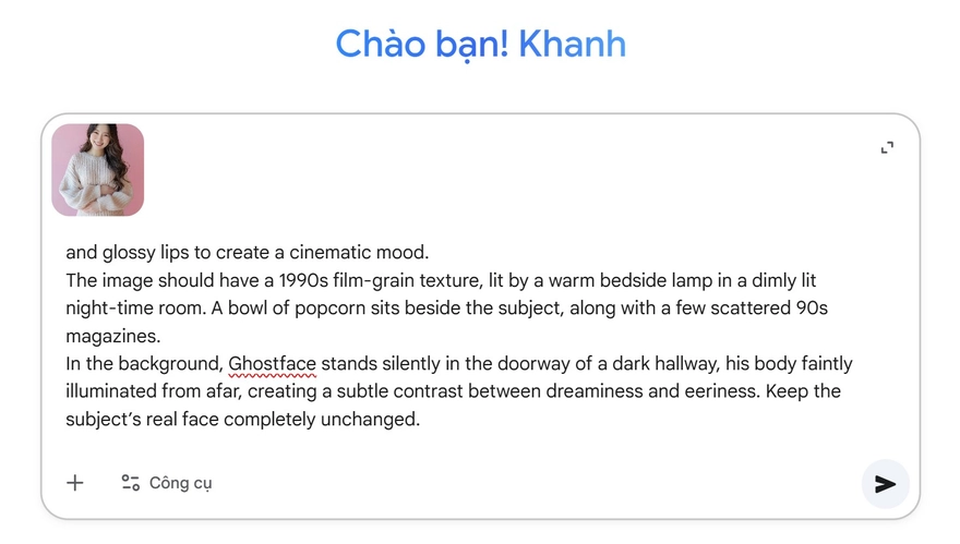 Câu lệnh Gemini tạo ảnh Ghost Face viral giới trẻ