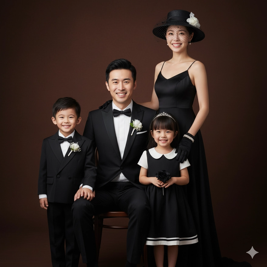 Câu lệnh tạo ảnh gia đình bằng AI đẹp như chụp studio