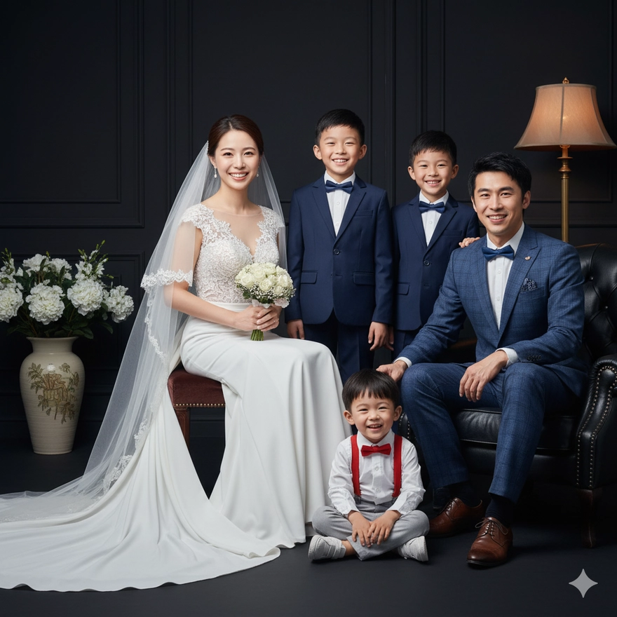 Câu lệnh tạo ảnh gia đình bằng AI đẹp như chụp studio