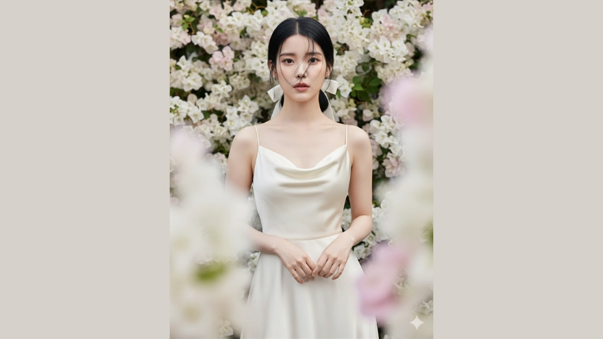 Câu lệnh AI tạo bộ ảnh nàng thơ bên hoa giấy