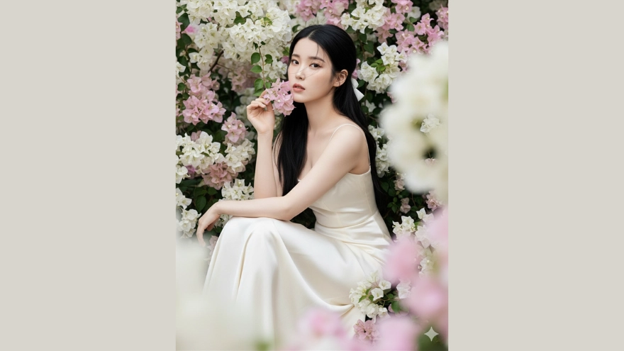 Câu lệnh AI tạo bộ ảnh nàng thơ bên hoa giấy