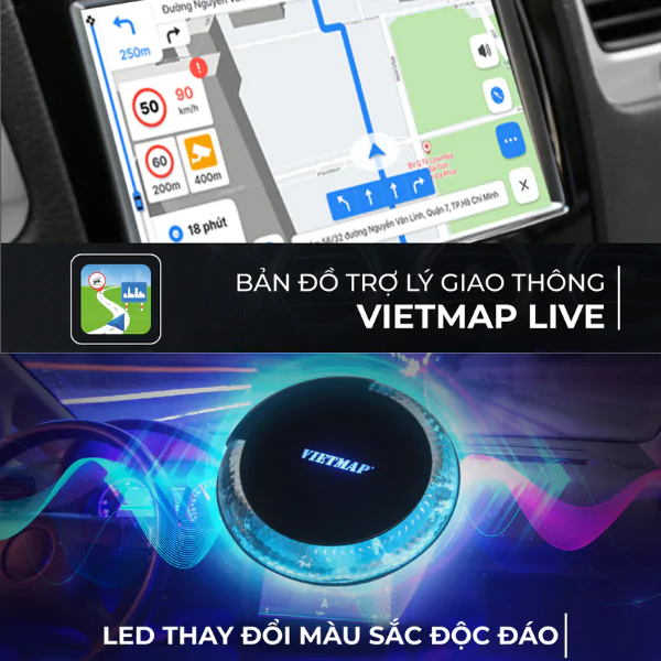 Dẫn đường bản quyền kép Vietmap S2 và Vietmap Live