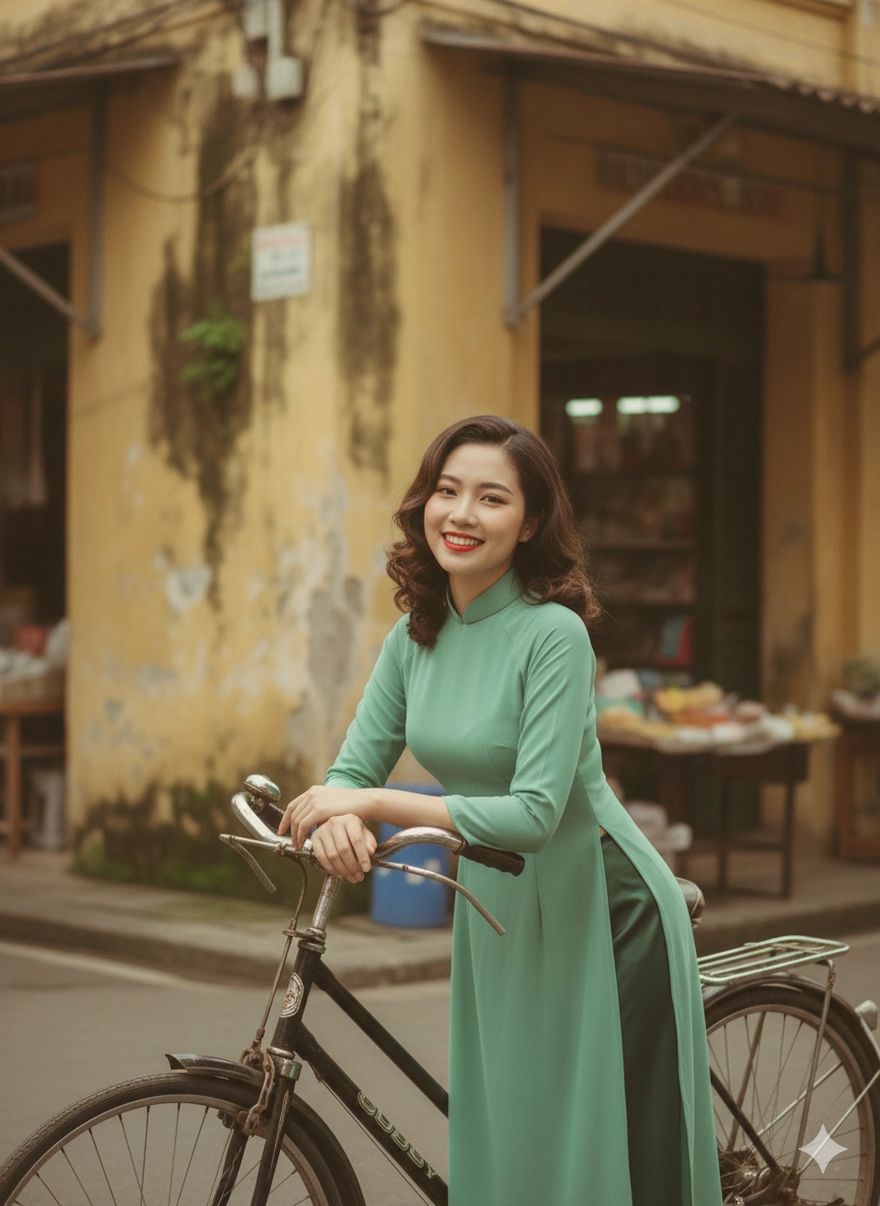 Câu lệnh AI tạo ảnh cô ba Sài Gòn thập niên 60