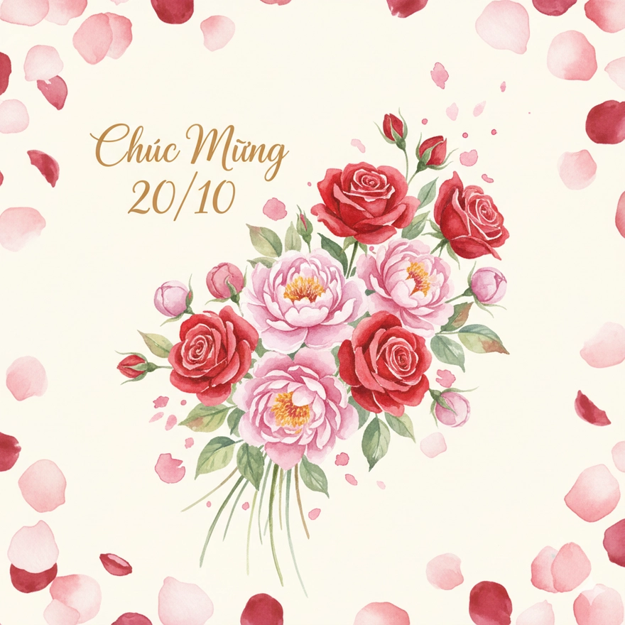 Câu lệnh tạo thiệp chúc mừng 20/10 gửi gắm lời yêu thương