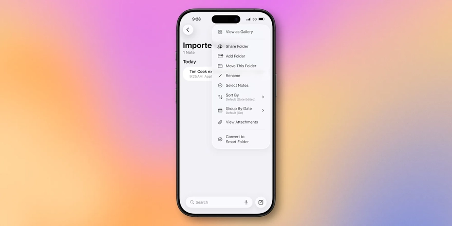 Ứng dụng Ghi chú mới trên iOS 26 