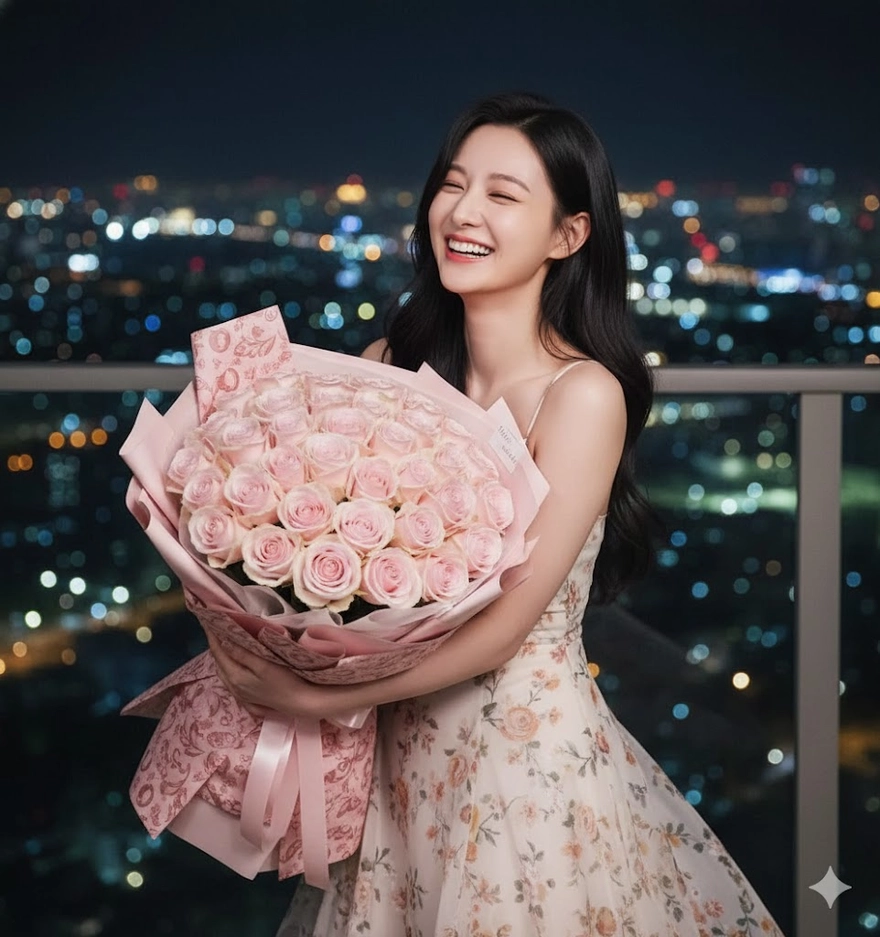 Dùng Gemini tạo ảnh ôm bó hoa chỉ 1 câu lệnh 