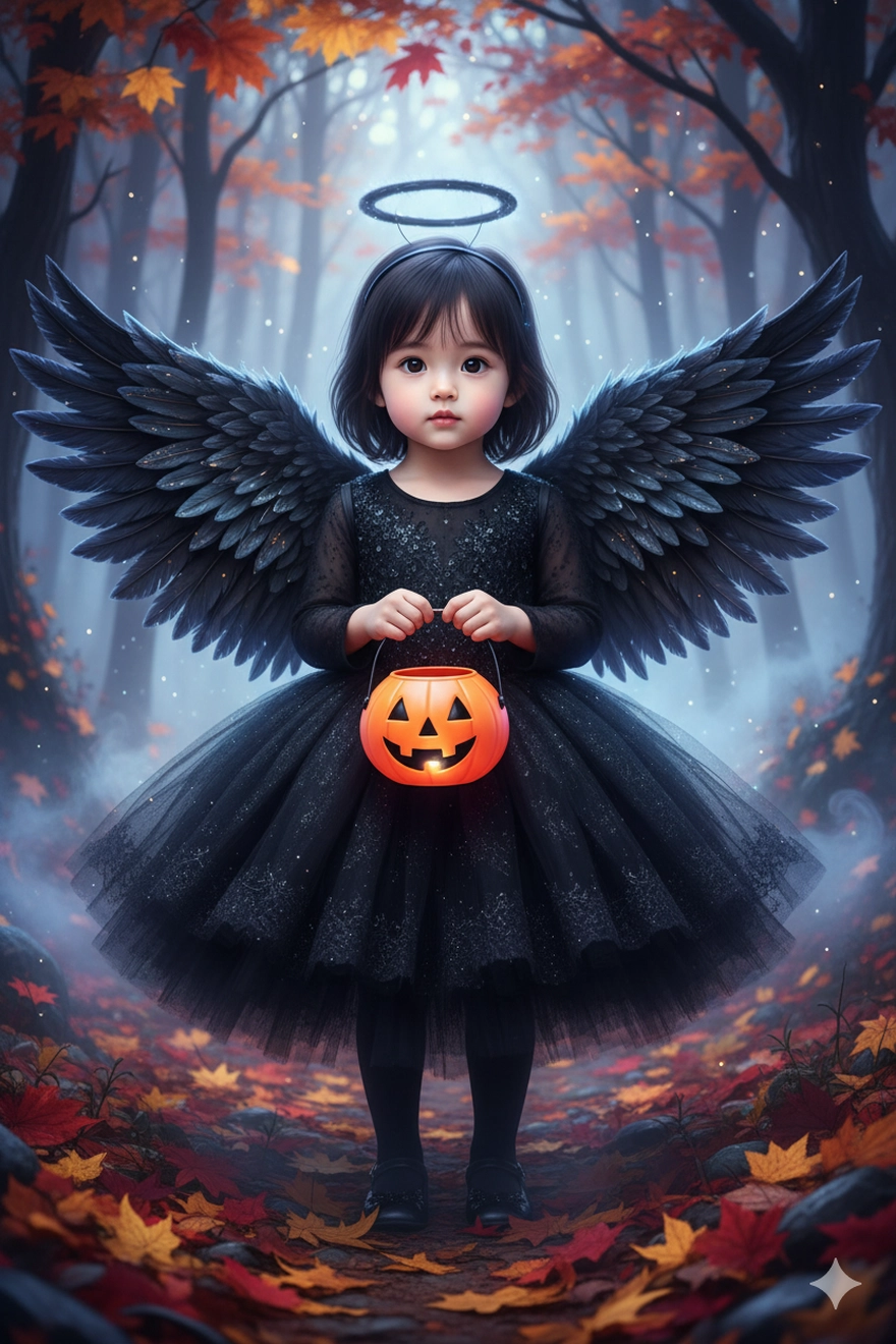 Câu lệnh AI tạo ảnh hóa trang Halloween cho bé siêu cute
