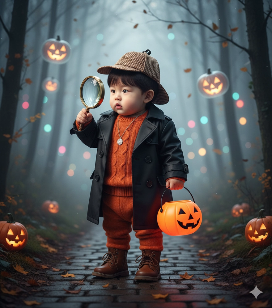 Câu lệnh AI tạo ảnh hóa trang Halloween cho bé siêu cute