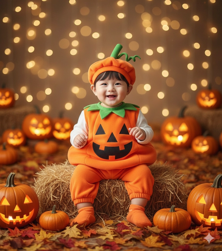 Câu lệnh AI tạo ảnh hóa trang Halloween cho bé siêu cute