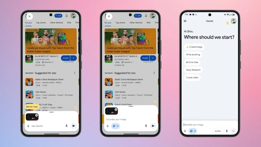 Google thử nghiệm Nano Banana ngay trong Gemini overlay