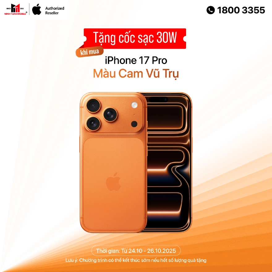 Mua iPhone 17 Pro nhận ngay cốc sạc Mophie 30W xịn sò