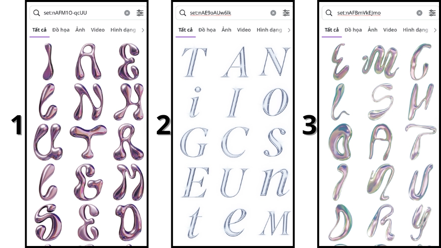 Những từ khóa Canva để tìm kiếm chữ 3D ấn tượng