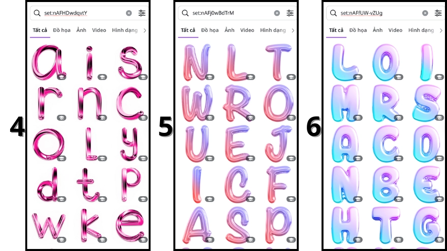 Những từ khóa Canva để tìm kiếm chữ 3D ấn tượng