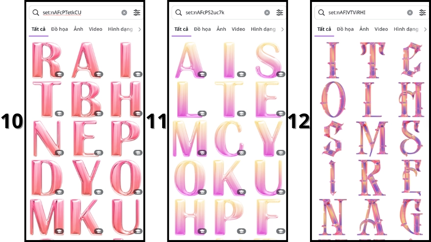 Những từ khóa Canva để tìm kiếm chữ 3D ấn tượng