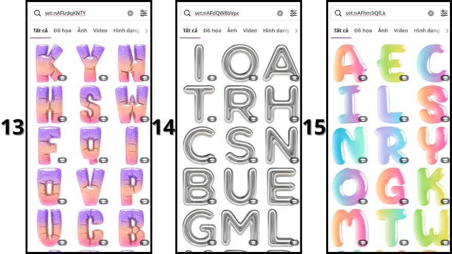 Những từ khóa Canva để tìm kiếm chữ 3D ấn tượng