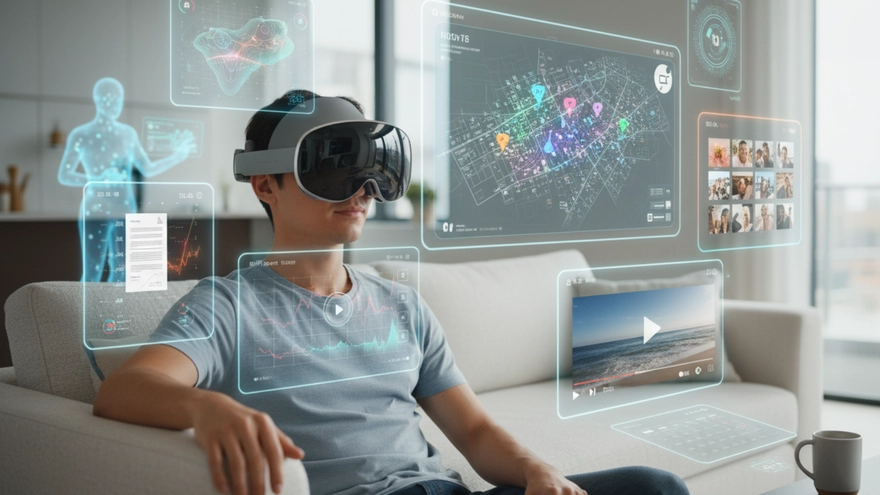 Loạt ứng dụng như Gemini, Youtube,... có sẵn trên Galaxy XR