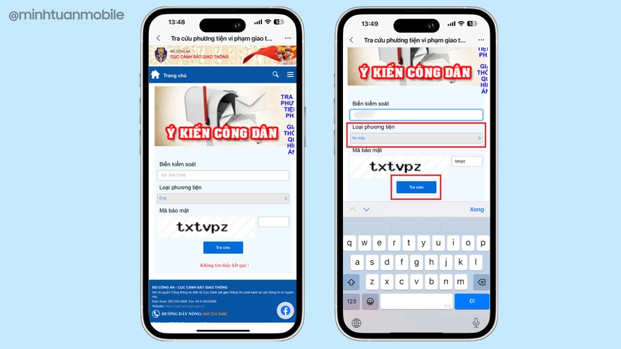 Cách tra cứu phạt nguội xe máy, ô tô trên iPhone