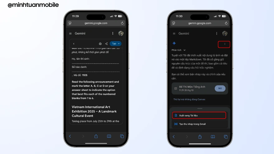 Tính năng mới Gemini Canvas chuyển ảnh sang Google Docs cực nhanh