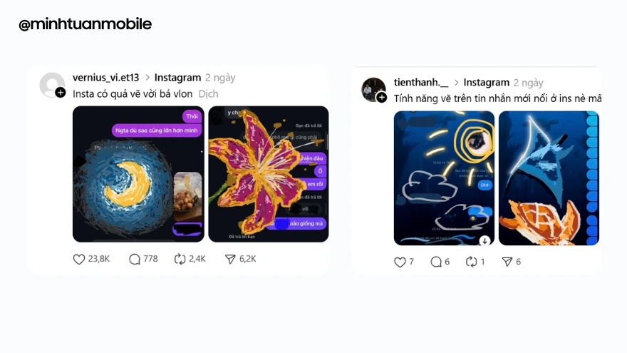 Cách vẽ và thêm sticker trên khung chat Instagram