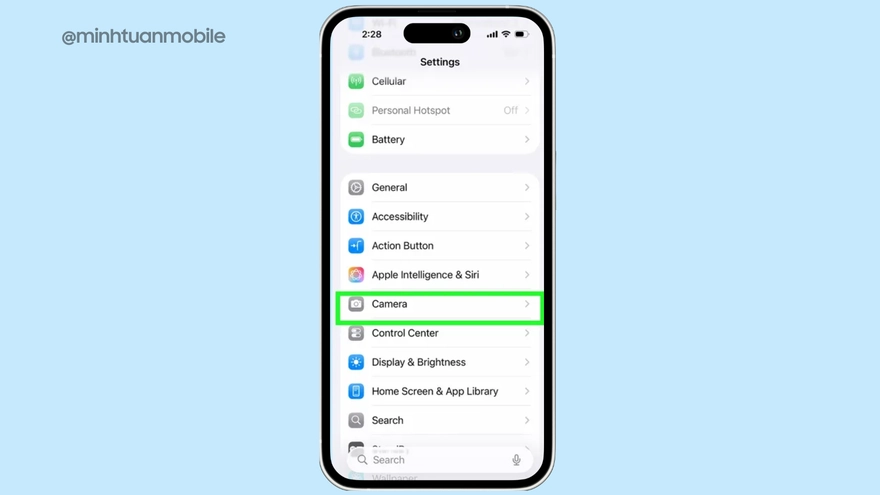 Cách tắt nhanh nút Camera Control gây 
