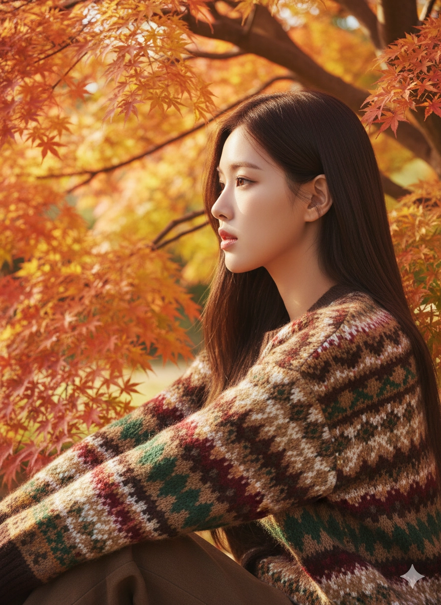 Tạo bộ ảnh mùa thu lá đỏ đẹp như phim Hàn bằng Gemini