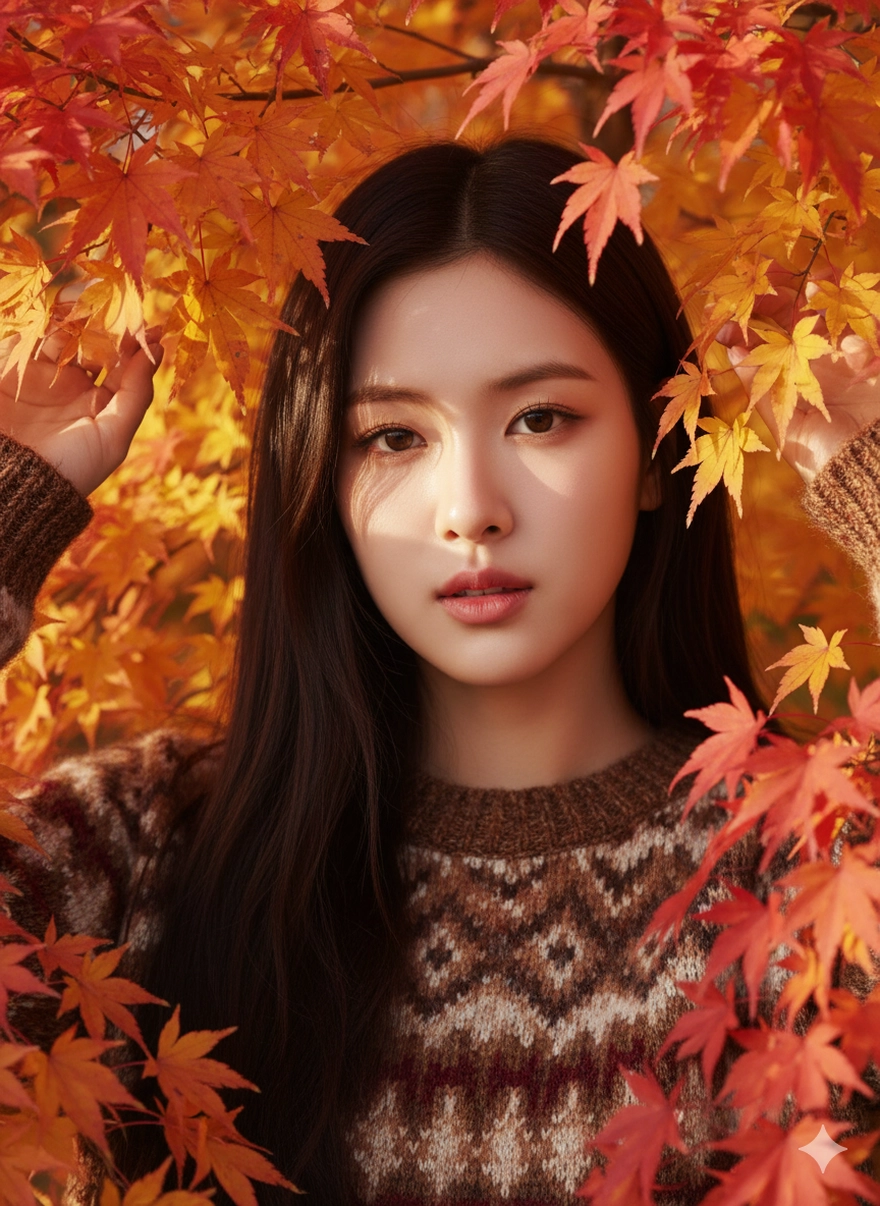 Tạo bộ ảnh mùa thu lá đỏ đẹp như phim Hàn bằng Gemini