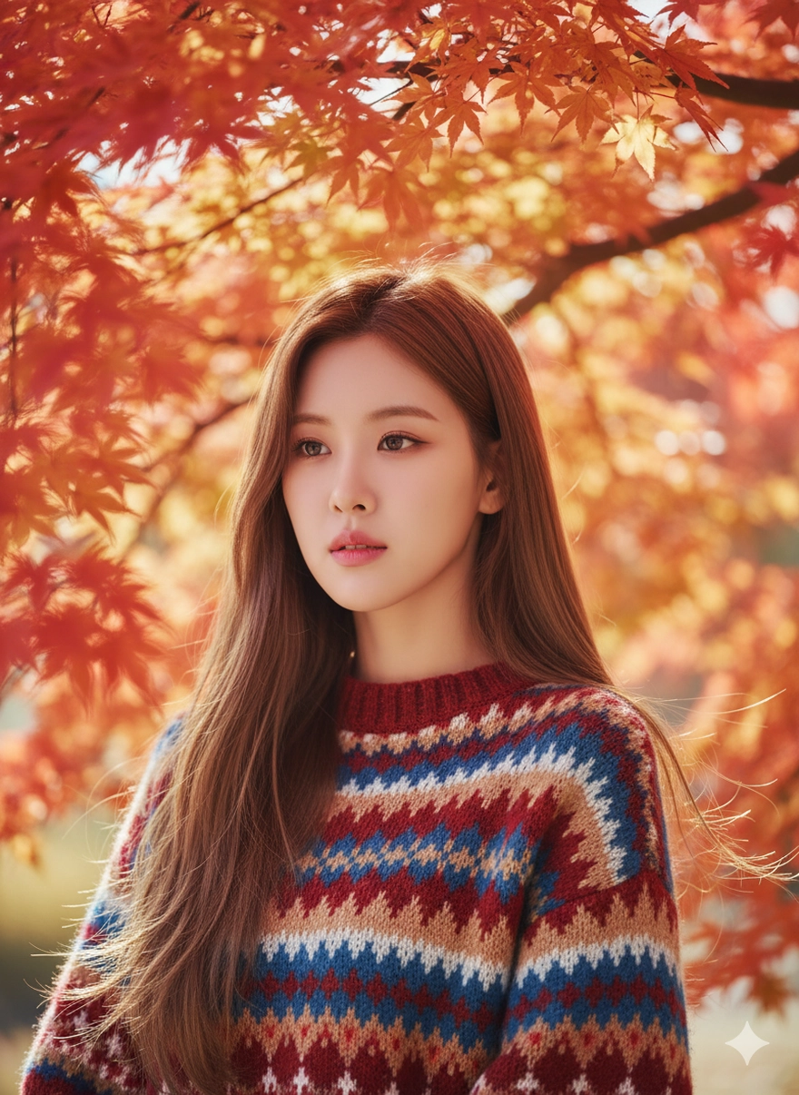 Tạo bộ ảnh mùa thu lá đỏ đẹp như phim Hàn bằng Gemini