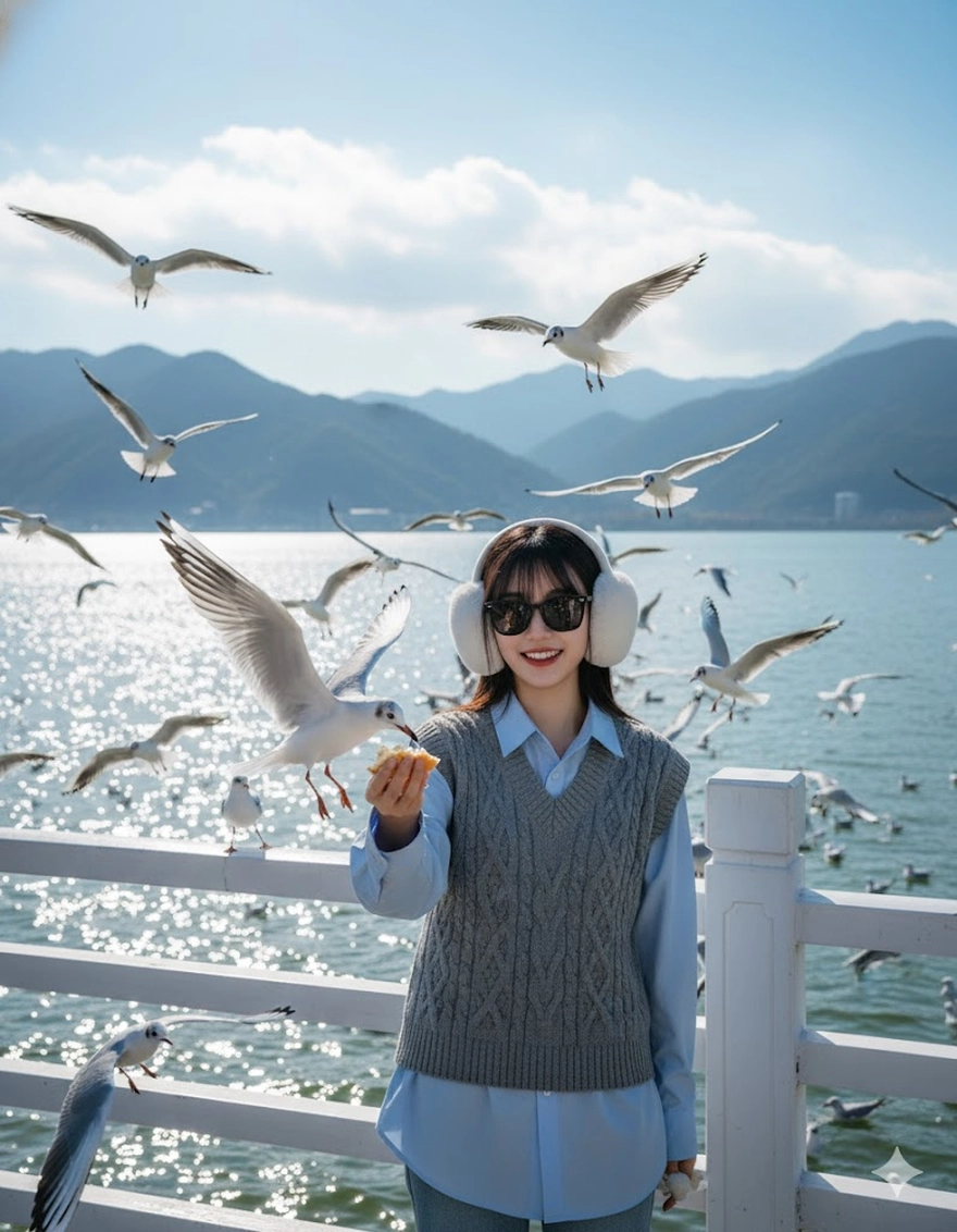 Câu lệnh check in du lịch mùa đông trong tuyết