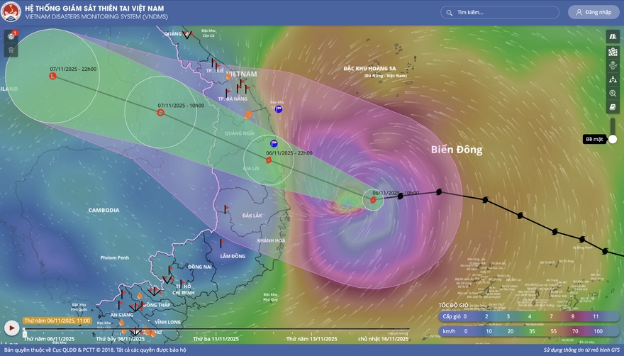 Các ứng dụng di động theo dõi bão số 13