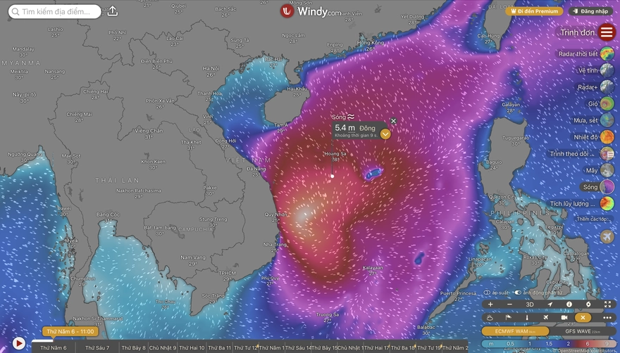 Các ứng dụng di động theo dõi bão số 13