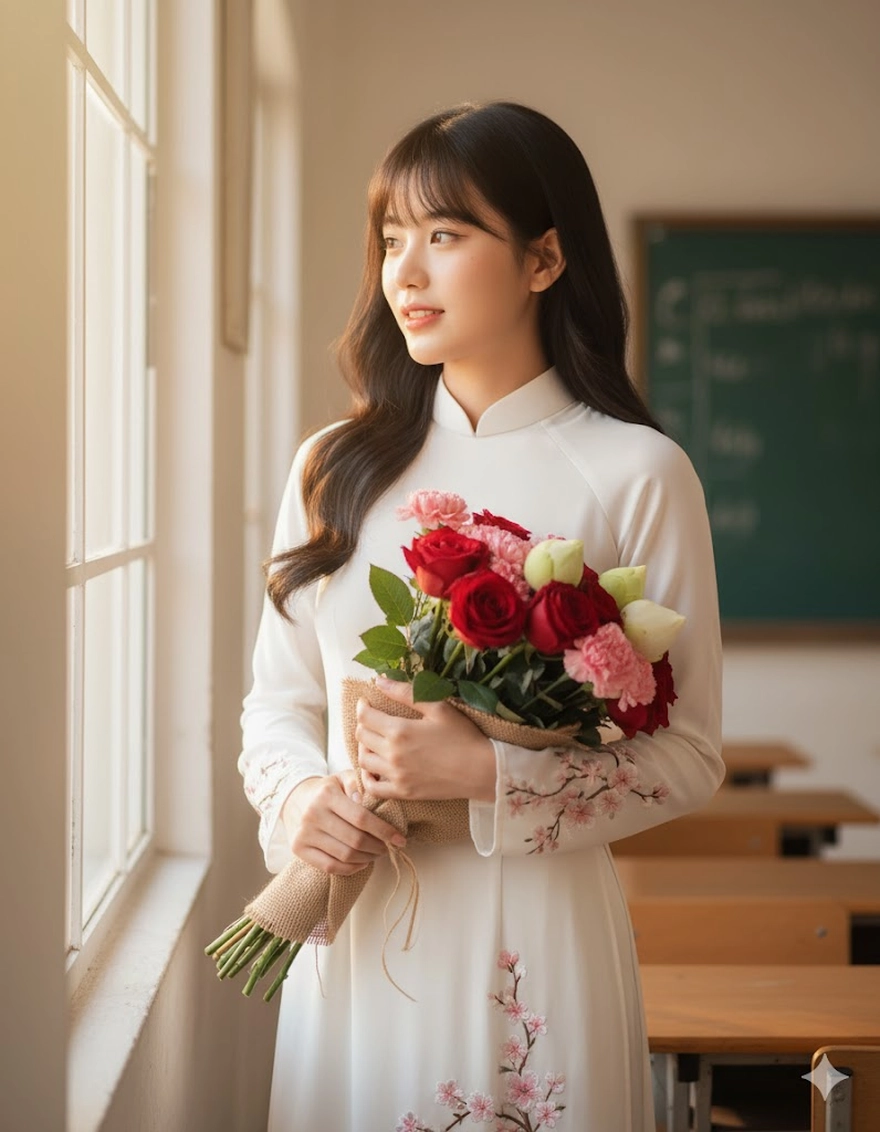 Câu lệnh AI tạo ảnh giáo viên mừng 20/11