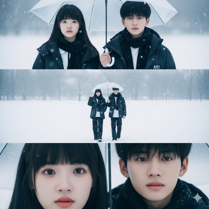 Câu lệnh tạo trend ảnh giữa trời tuyết lãng mạn cho cặp đôi
