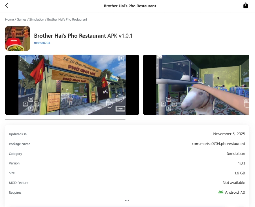 Game Quán Phở Anh Hai Chính Thức Lên Android