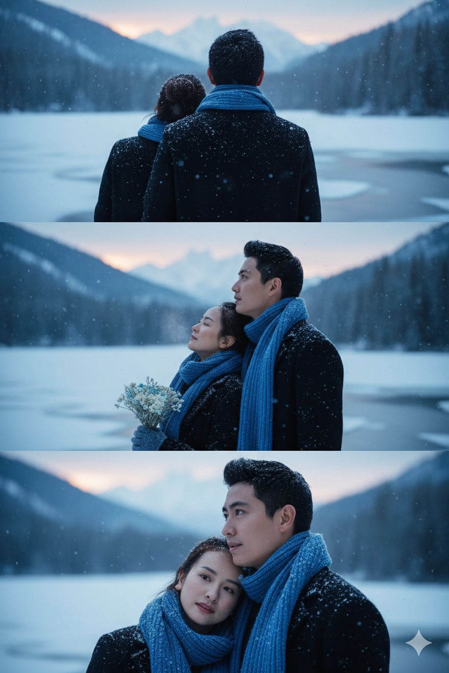 Câu lệnh tạo trend ảnh giữa trời tuyết lãng mạn cho cặp đôi