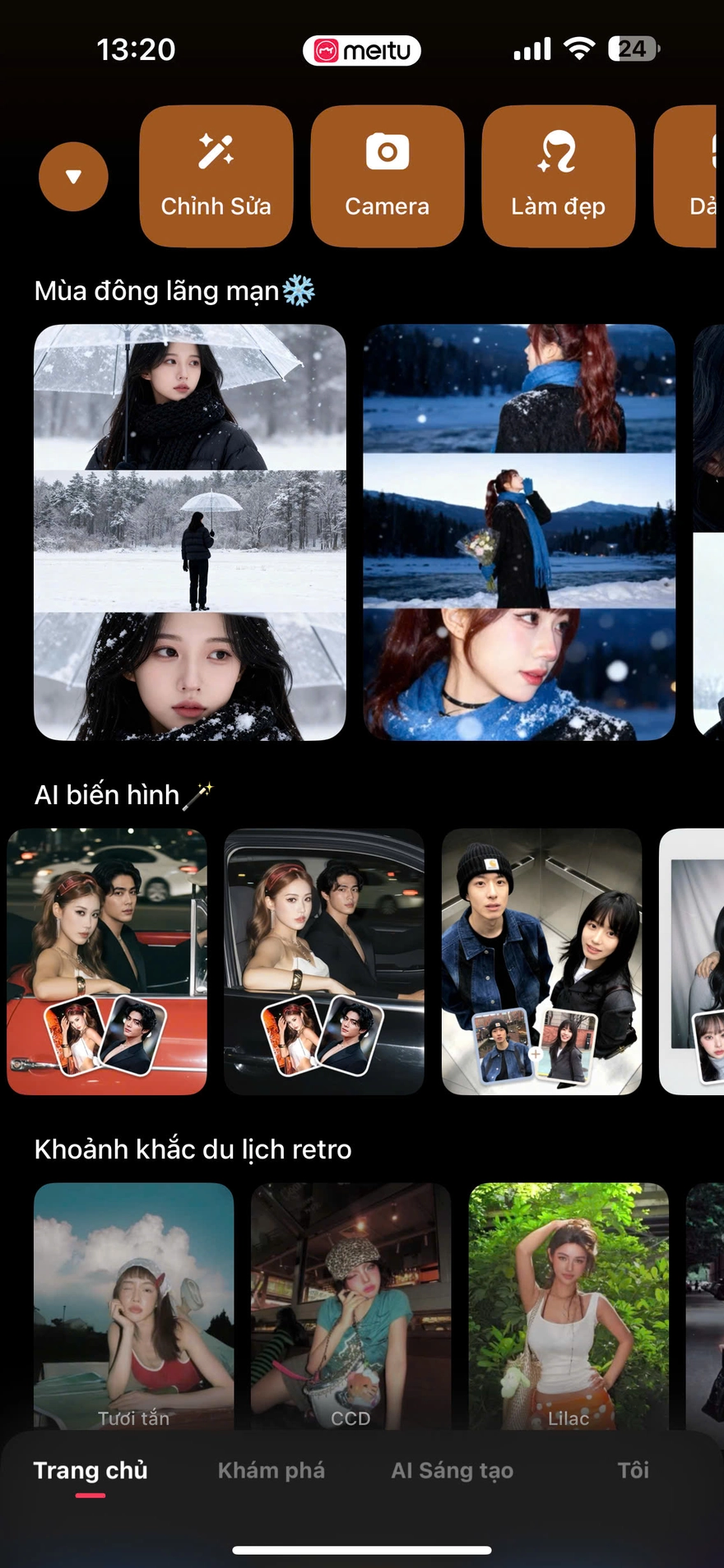 Câu lệnh tạo trend ảnh giữa trời tuyết lãng mạn cho cặp đôi