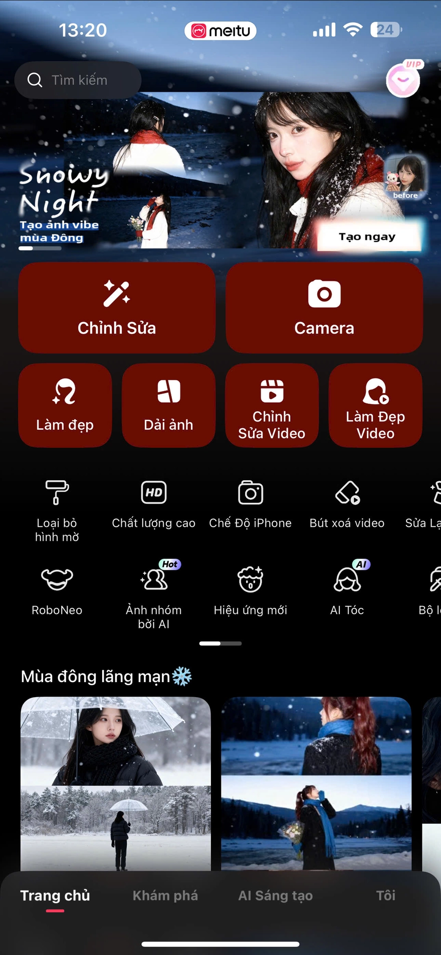 Câu lệnh tạo trend ảnh cặp đôi giữa trời tuyết lãng mạn