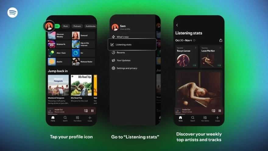 Spotify ra mắt tính năng thống kê nghe nhạc hàng tuần