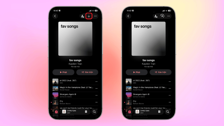  bật lời bài hát offline trong Apple Music trên iOS 26.2 Beta