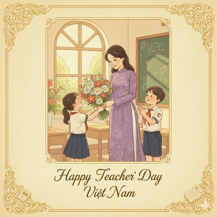 Cách tạo thiệp 20/11 tặng giáo viên bằng AI