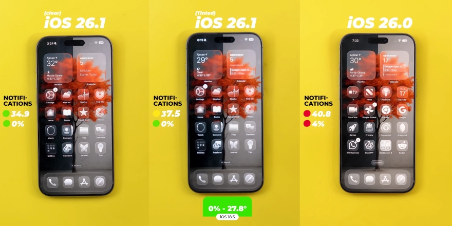 Hiệu ứng Liquid Glass đã đỡ 