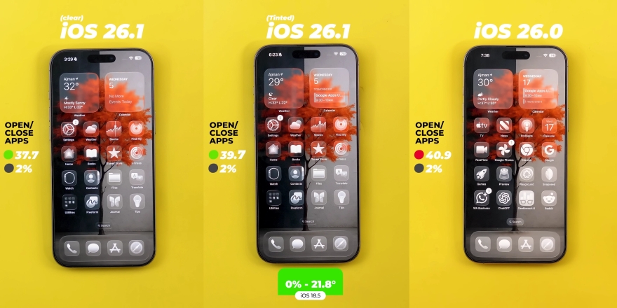 Hiệu ứng Liquid Glass đã đỡ 