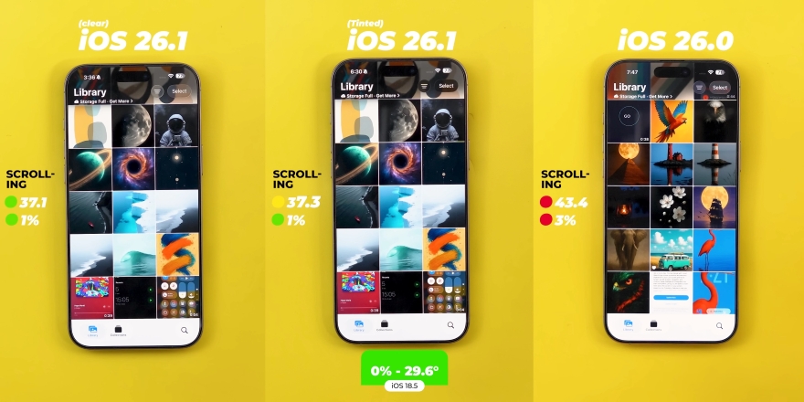 Hiệu ứng Liquid Glass đã đỡ 