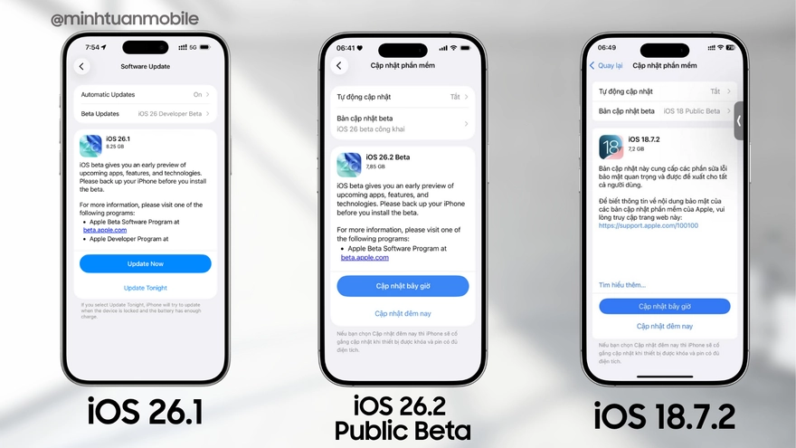 So sánh 3 bản iOS của Apple mới ra mắt đầu tháng 11