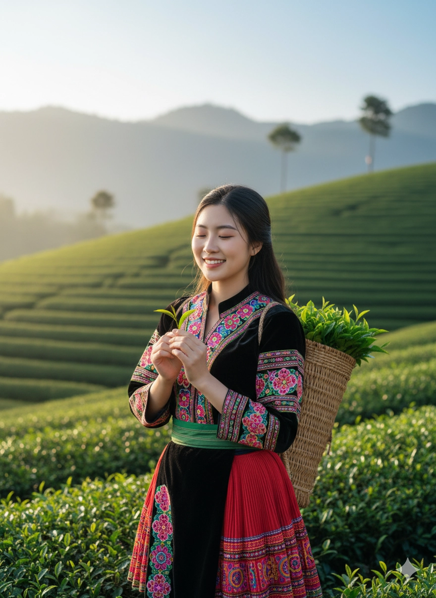 Câu lệnh tạo ảnh cô gái Bản Liền xinh đẹp, mộc mạc
