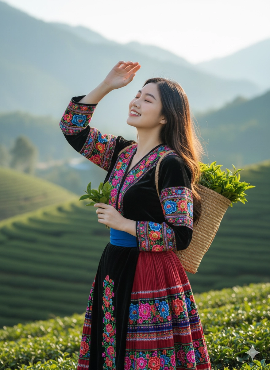 Câu lệnh tạo ảnh cô gái Bản Liền xinh đẹp, mộc mạc